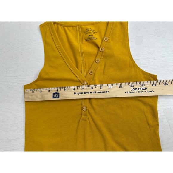 Banana Republic Timeless Tee Tank Top Gold Sleeveless V-Neck Summer Casual XS - Picture 5 of 5